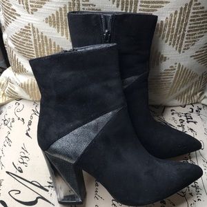 Black & Silver ankle boots